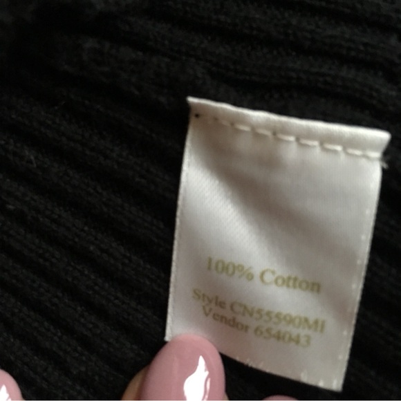 CASLON Black Cotton Long Sleeve Turtleneck - Picture 4 of 10